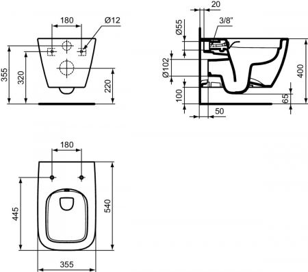 Vas wc suspendat rimless plus Ideal Standard i.life B cu functie bideu si capac inclus [3]