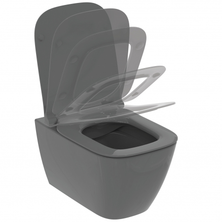 Vas wc suspendat rimless plus Ideal Standard i.life B gri lucios cu capac soft close inclus [3]