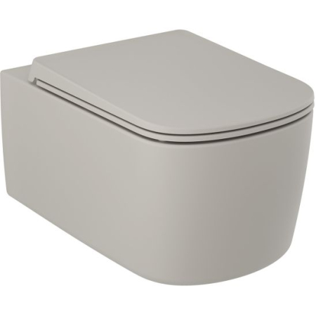 Baie - Vas wc suspendat, Rimless, spiralflush, gri nisipiu mat, Kludi Resa S