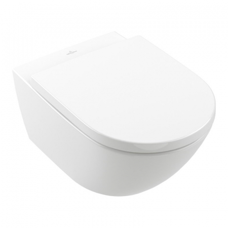 Vase WC - Vas Wc suspendat rimless, Subway 3.0, cu Twist Flush, alb, cu capac soft close si quick release, Villeroy & Boch