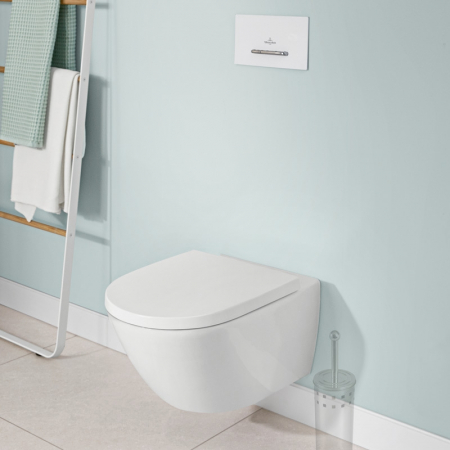 Vas Wc suspendat rimless, Subway 3.0, cu Twist Flush, alb, cu capac soft close si quick release, Villeroy & Boch [2]