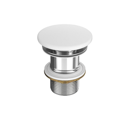 Sifoane, ventile si racorduri - Ventil ceramic pentru lavoar, alb, fara preaplin, Cersanit Moduo