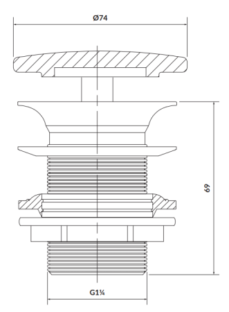Ventil ceramic pentru lavoar, alb, fara preaplin, Cersanit Moduo [1]