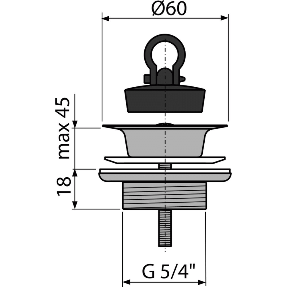 Ventil chiuveta baie 18 mm cu sita si dop, 5/4" Alcadrain A439 [1]
