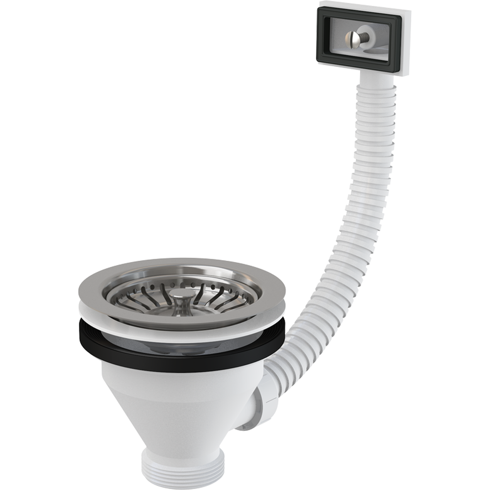 Baie - Ventil chiuveta baie cu sita si preaplin flexibil, 6/4" Alcadrain A38