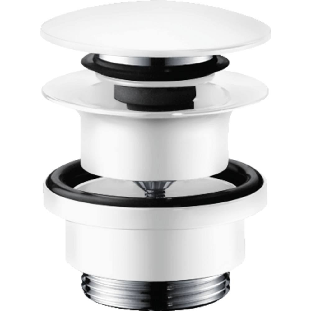 Sifoane, ventile si racorduri - Ventil lavoar alb mat Push-Open Hansgrohe 50100700