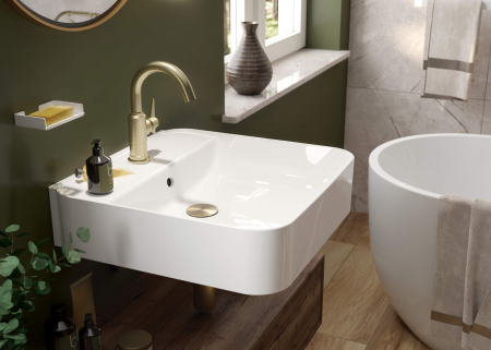 Ventil lavoar baie click-clack cu preaplin, bronz, Deante [1]