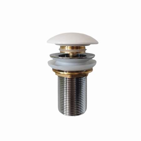 Sifoane, ventile si racorduri - Ventil lavoar click-clack cu capac ceramic alb fara preaplin, Foglia