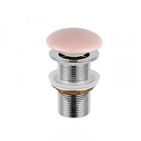 Sifoane, ventile si racorduri - Ventil lavoar click-clack cu capac ceramic roz mat fara preaplin, Foglia