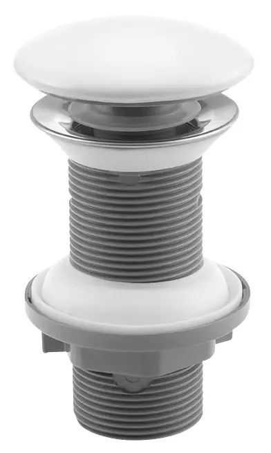 Sifoane, ventile si racorduri - Ventil lavoar cu click-clack,  capac ceramic alb, cu preaplin, Isvea Infinity