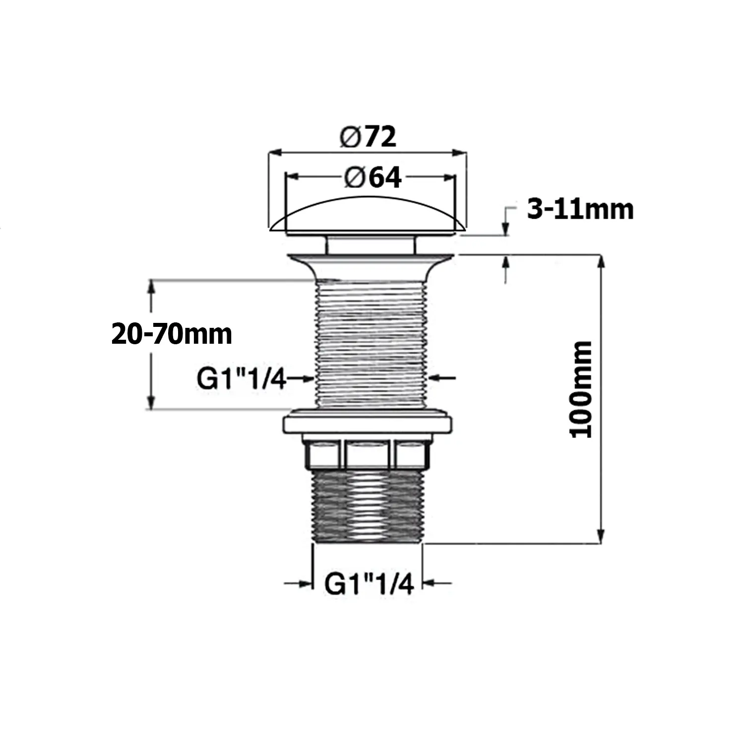 Ventil lavoar cu click-clack,  capac ceramic alb, fara preaplin, Isvea Infinity [1]