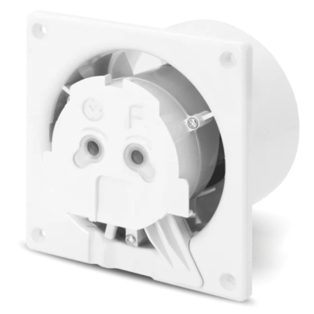 Ventilator baie, axial, 100 S, cu clapeta antiretur, cu panou schimbabil, silentios, panou plexiglass, 11 W, 2400 RPM, 93 mc/h, D 100 mm, negru,  AirRoxy dRim [1]