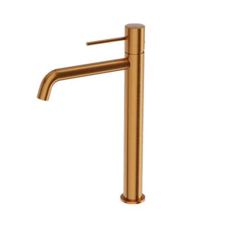 Baterii lavoare - Baterie lavoar din alama sanitara, cupru periat, montaj pe blat, LaVita Verdi