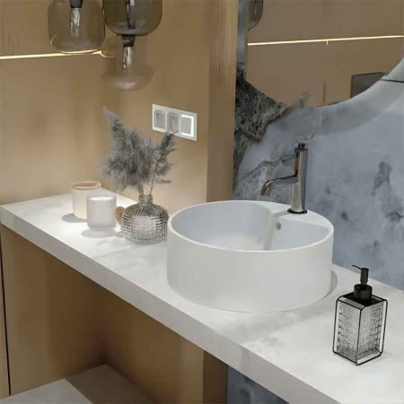 Baterie lavoar din alama sanitara, crom lucios, pipa fixa 13,3 cm, LaVita Verdi [1]