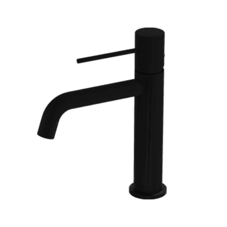 Baie - Baterie lavoar din alama sanitara, negru mat, pipa fixa 13,3 cm, LaVita Verdi