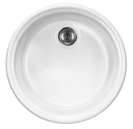 Chiuveta bucatarie rotunda ceramica, alba, Lusitano, Deante [0]