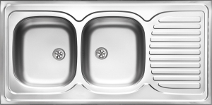Chiuvete bucatarie inox - Chiuveta bucatarie inox doua cuve cu picurator crom Deante, Tango
