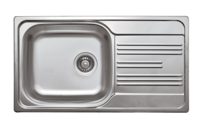 Chiuvete bucatarie inox - Chiuveta bucatarie inox cu picurator crom leinen, 78x44 cm, Deante Xylo