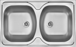 Chiuvete bucatarie inox - Chiuveta bucatarie inox doua cuve crom satin Deante Tango 200