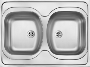 Chiuvete bucatarie inox - Chiuveta bucatarie inox doua cuve crom satin Deante Tango 201