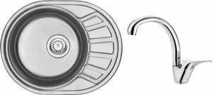Bucatarie - Chiuveta bucatarie inox si baterie crom Deante, Stock