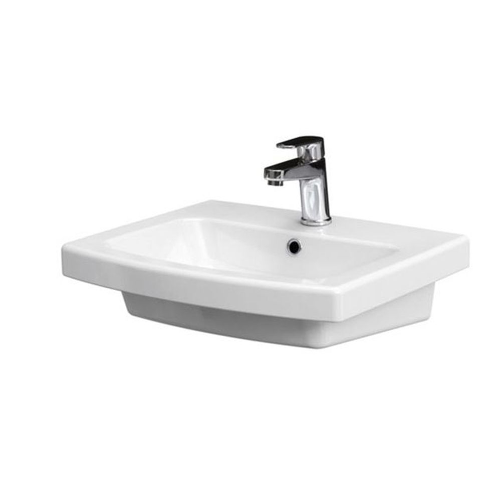 Lavoar baie suspendat alb lucios 60 cm Cersanit Easy 605x455 mm