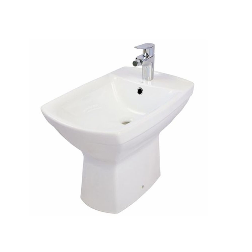 Bideu stativ cu montare pe pardoseala, alb rectangular Cersanit, Carina