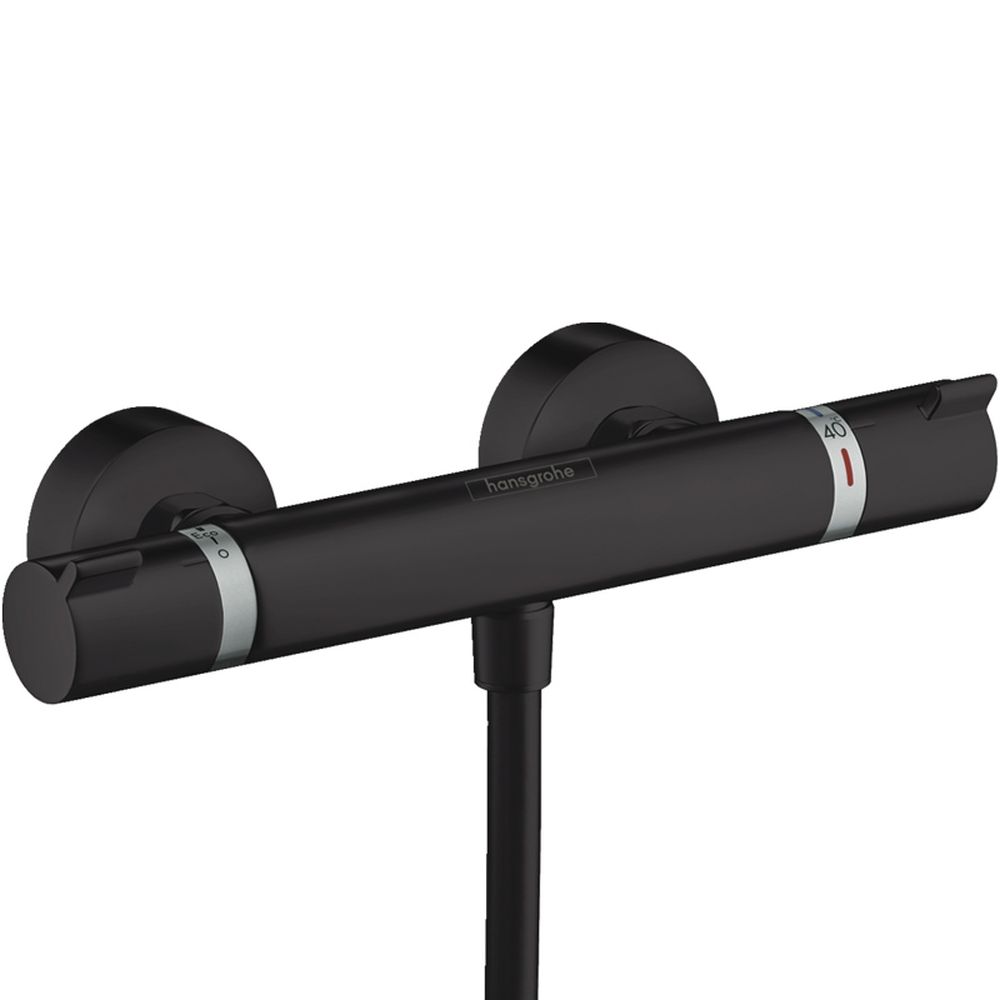 Baterie dus termostatata negru mat Hansgrohe, Ecostat Comfort Negru mat
