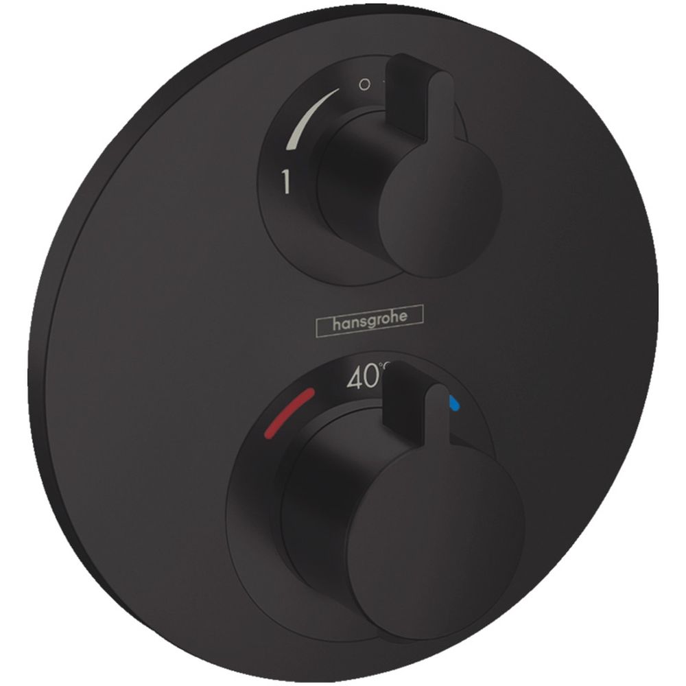 Baterie cada sau dus termostatata culoare negru mat Hansgrohe, Ecostat S Negru mat