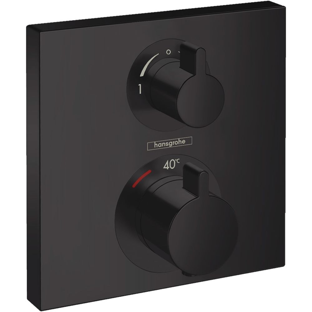 Baterie cada sau dus termostatata culoare negru mat Hansgrohe, Ecostat Square Negru mat