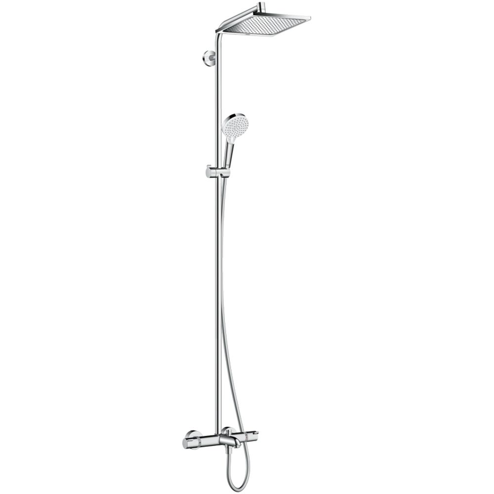 Set dus cu baterie cada termostatata inclusa crom Hansgrohe, Crometta E 240 Crom lucios