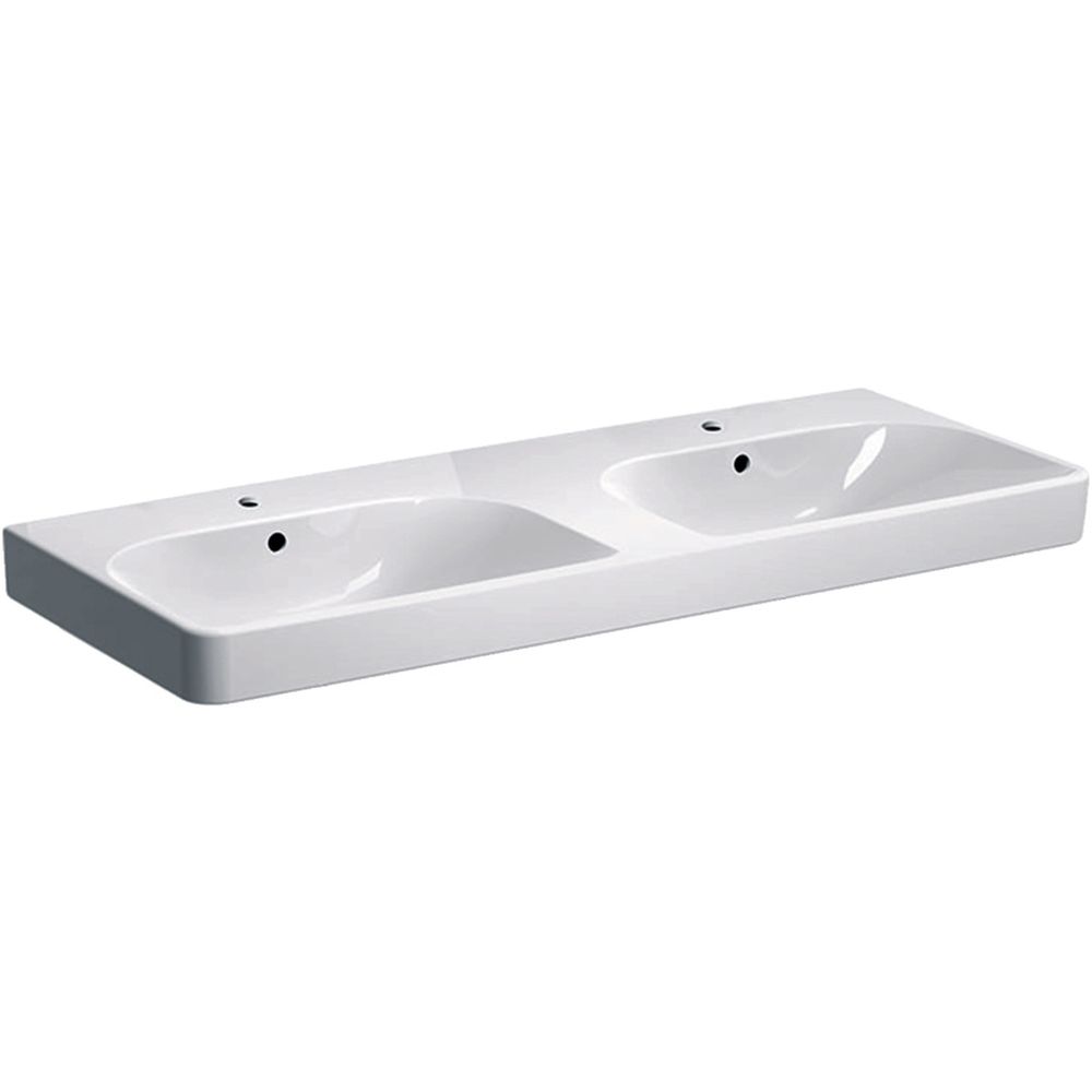 Lavoar baie dublu pe mobilier alb 120 cm Geberit Smyle Square Alb