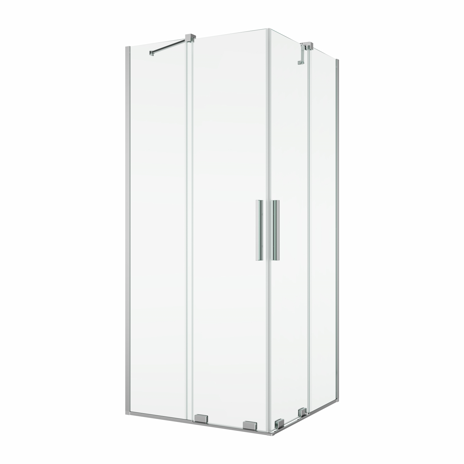 Cabina de dus acces pe colt cu usi culisante, 120x120 cm, crom, Amalia Ronal Crom, 1200x1200 mm