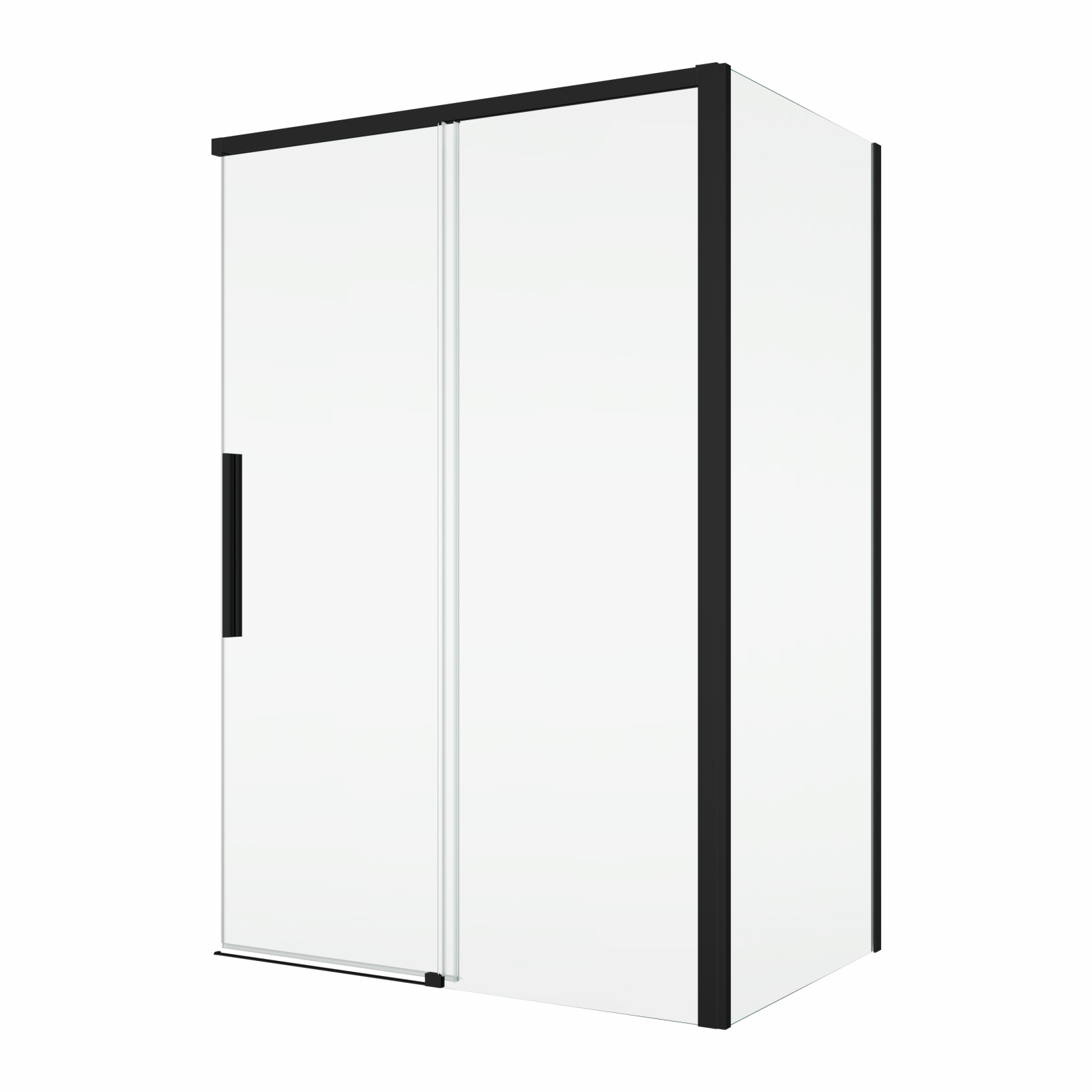 Cabina dus negru mat 120x80 cm cu usa culisanta, grosime sticla 8 mm, tratament anticalcar, Ronal Oriana 800 mm, Negru mat, 1200 mm