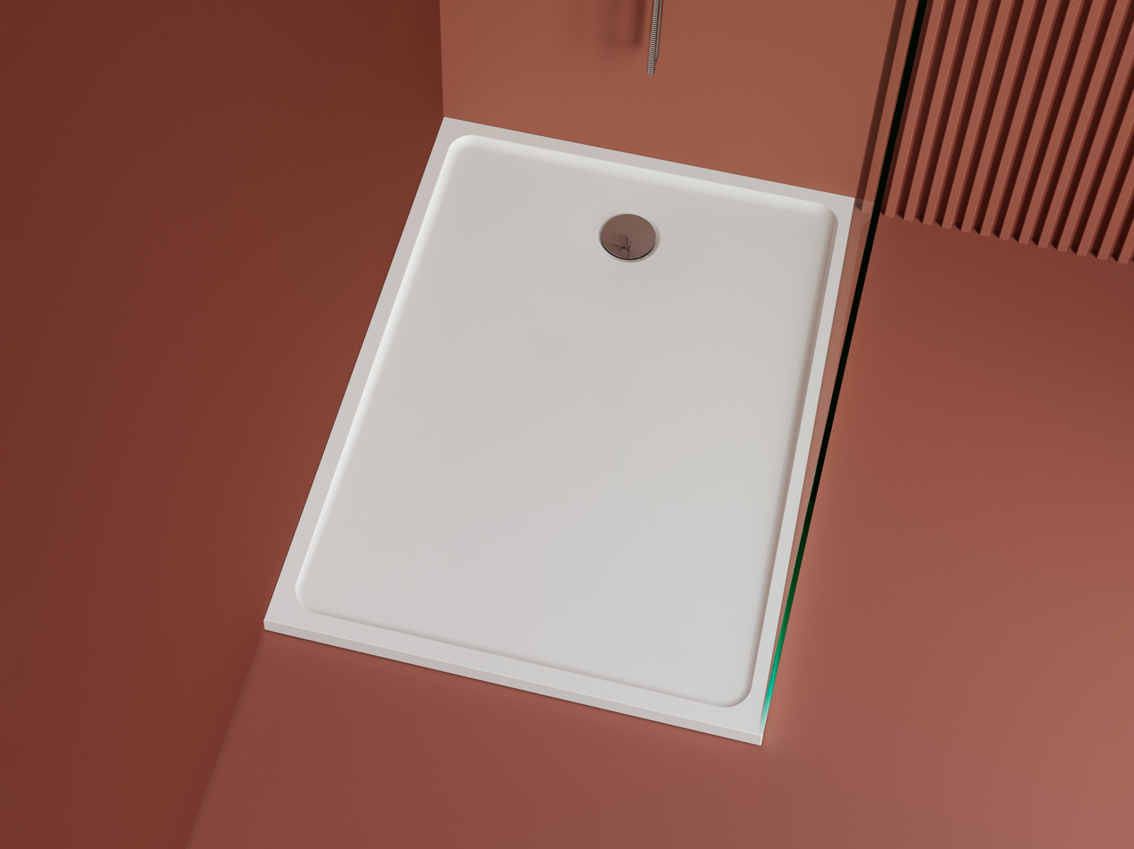 Cadita dus 120x90 cm din compozit, dreptunghiulara, alba, Foglia Elysium 1200x900 mm