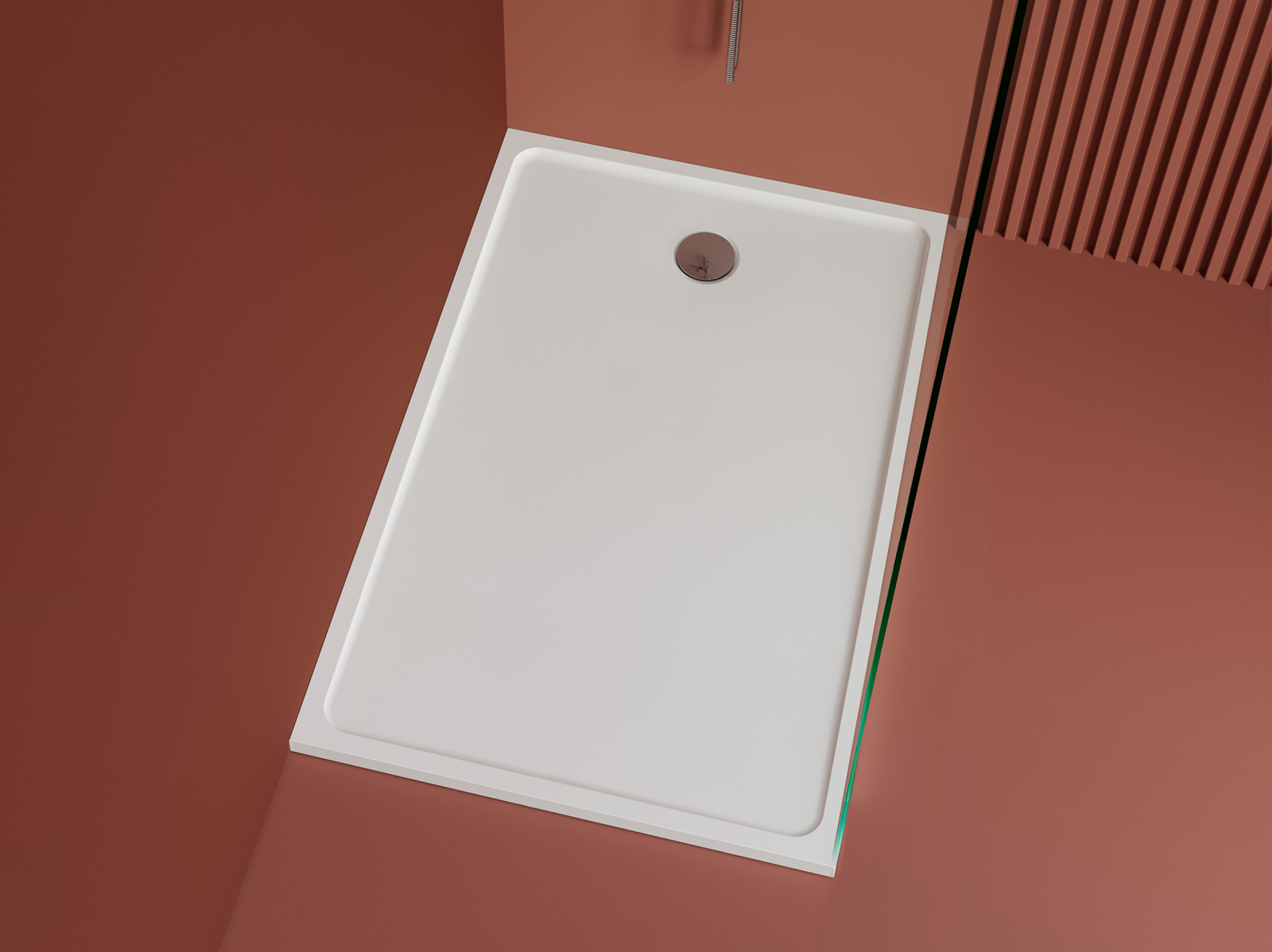 Cadita dus 140x90 cm din compozit, dreptunghiulara, alba, Foglia Elysium 1400x900 mm