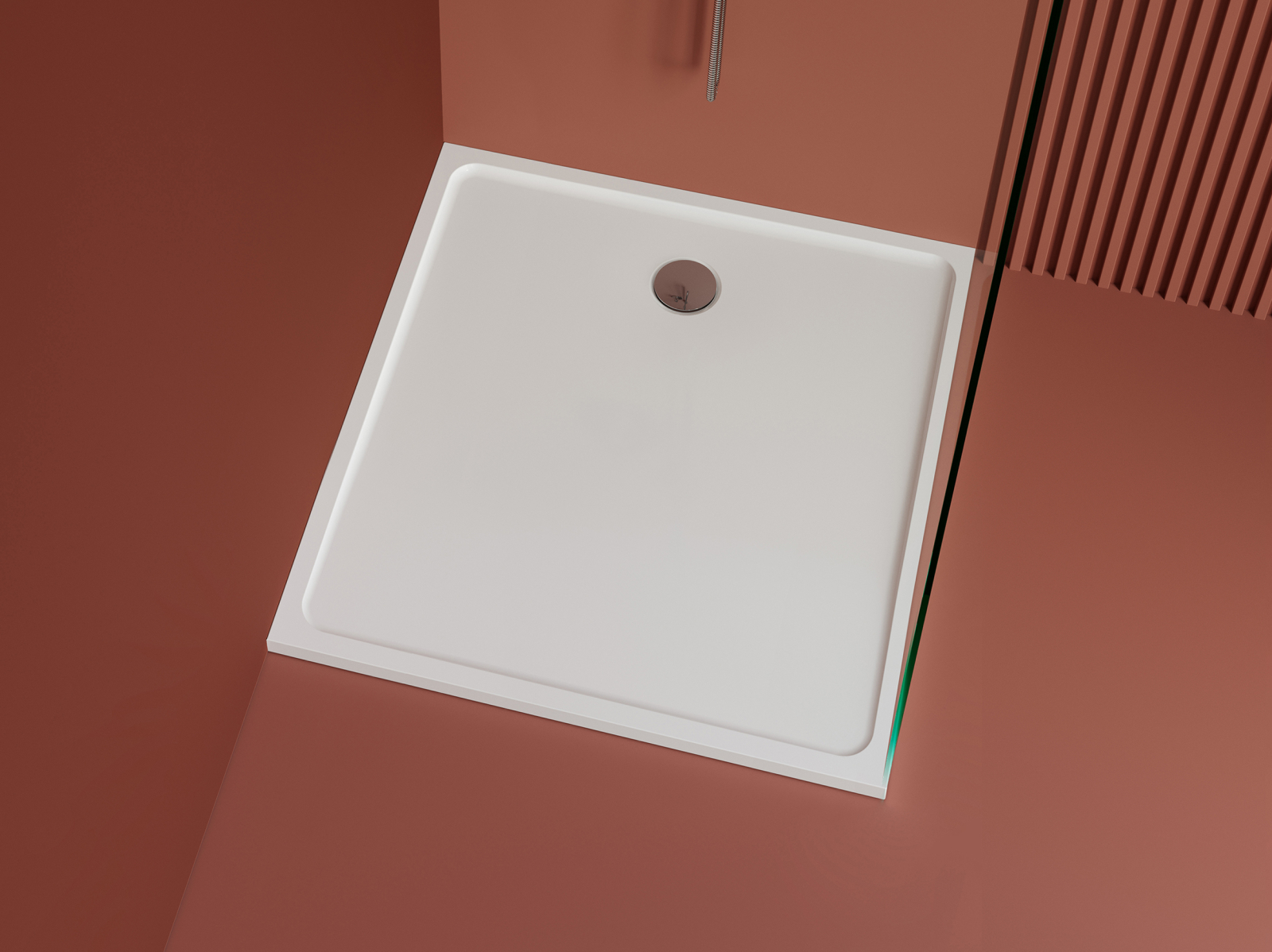 Cadita dus 100x100 cm din compozit, dreptunghiulara, alba, Foglia Elysium 1000x1000 mm