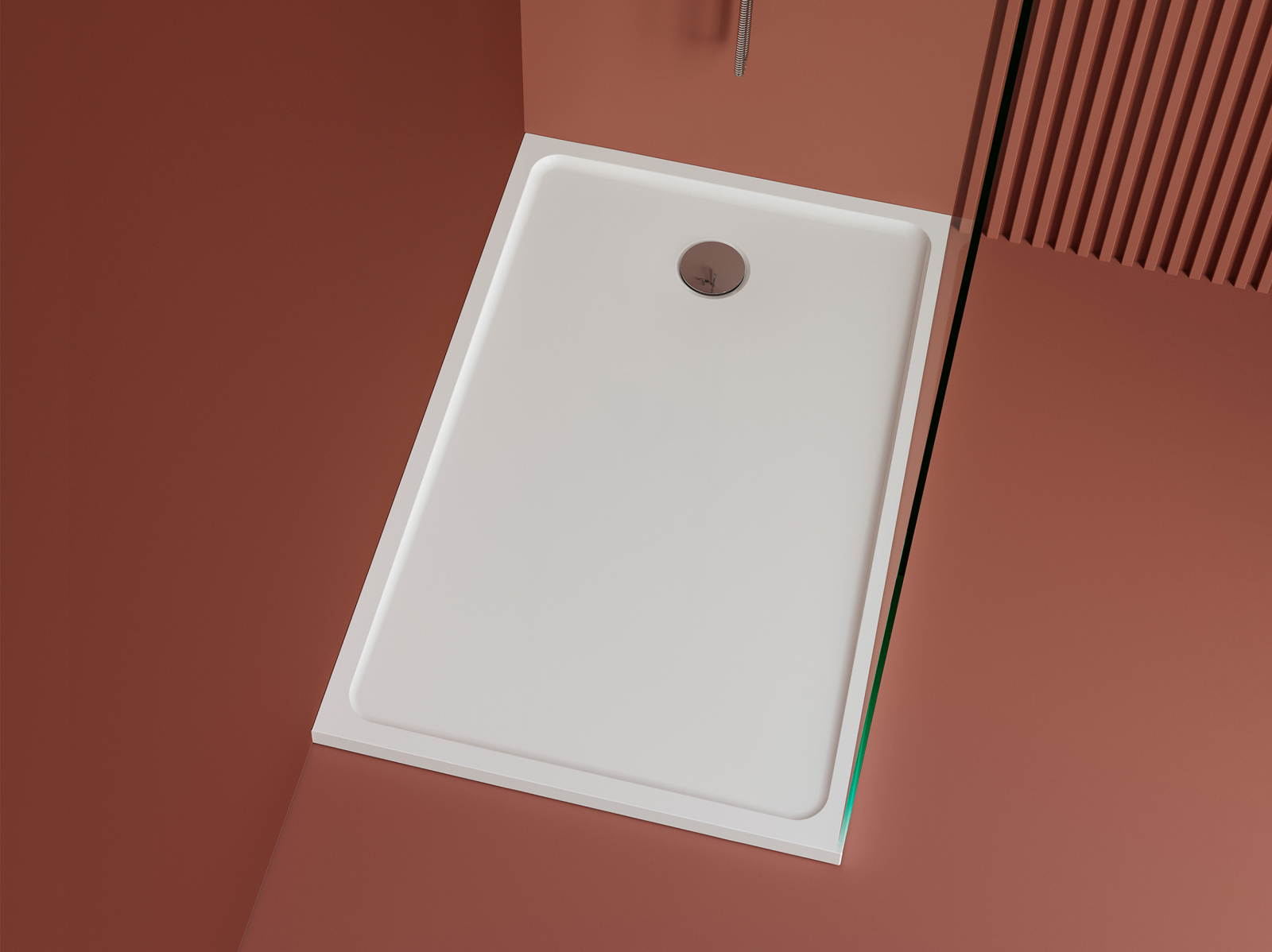 Cadita dus 120x80 cm din compozit, dreptunghiulara, alba, Foglia Elysium 1200x800 mm