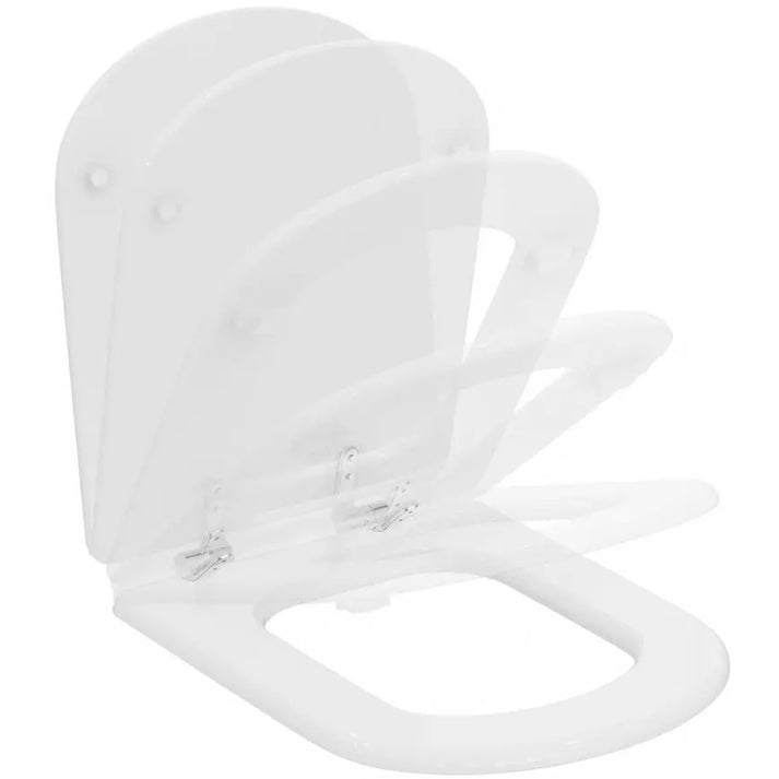 Capac vas wc, alb lucios, cu inchidere soft-close, Ideal Standard Calla