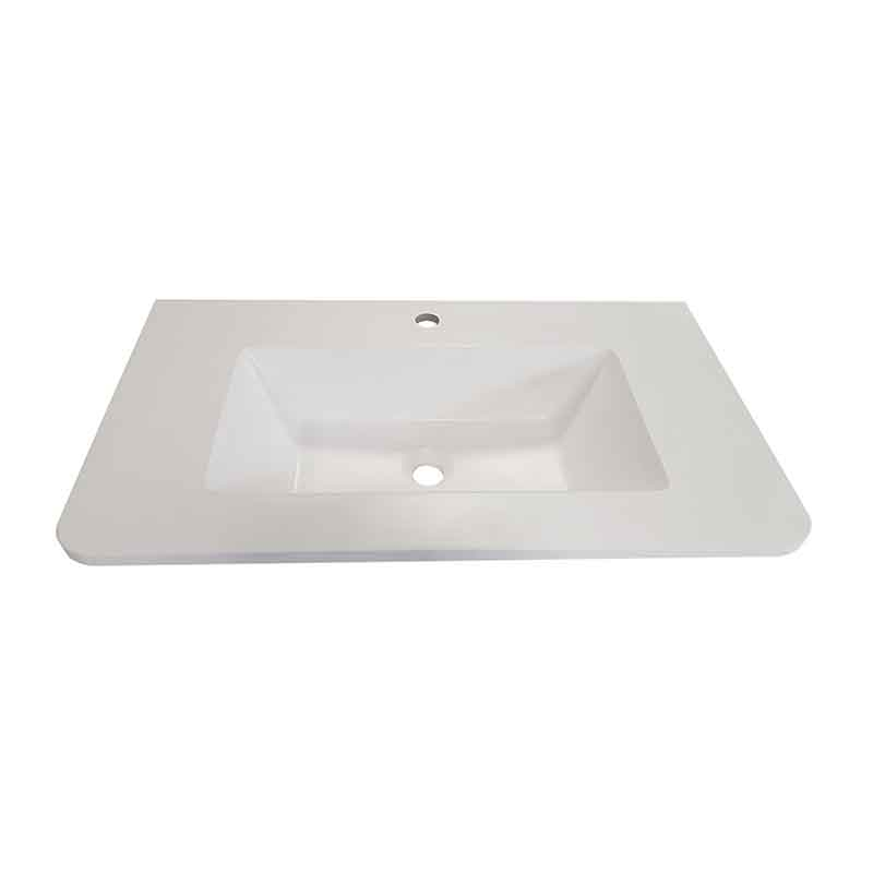 Lavoar din compozit 80 cm, colturi rotunjite, alb mat, Fluminia Pisa 800 mm