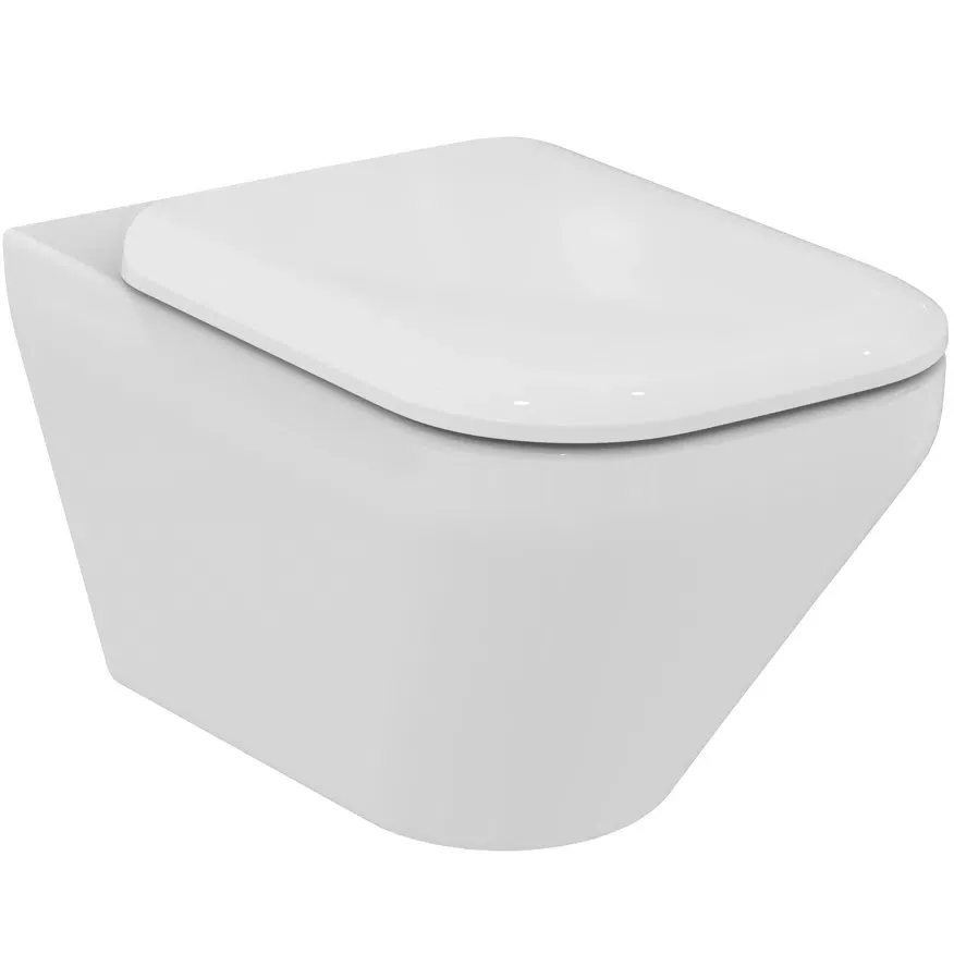 Set vas wc pe podea, cu capac softclose, alb, Ideal Standard Tonic II Aquablade